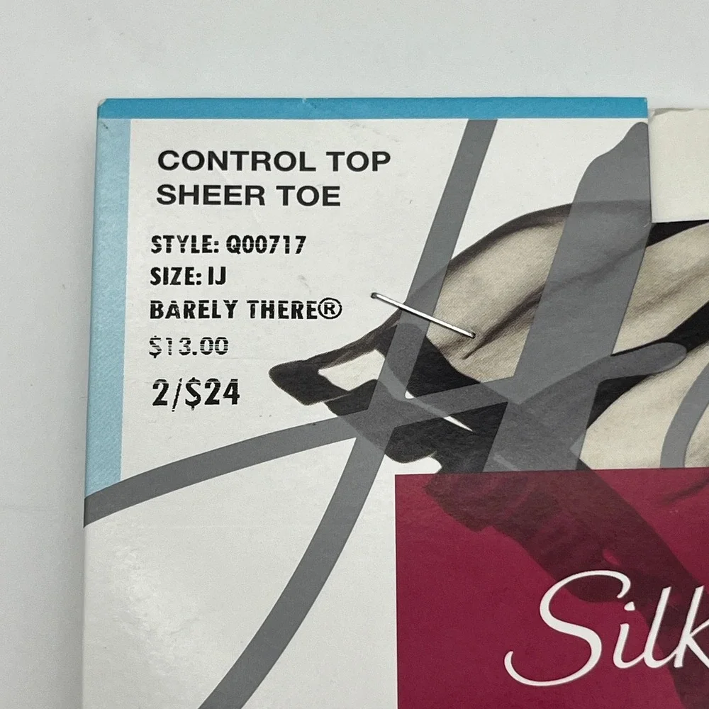 Hanes Pantyhose Womens IJ Black/Tan Silk Reflections Silky Sheer Control Top 2pk
